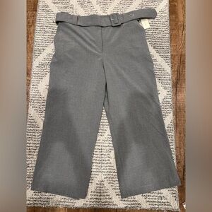 Rachel Zoe Gray Crop Wide Leg Pants Capsule Wardrobe Office Preppy